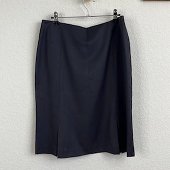 Aquascutum London Dual Slit Solid Pencil Skirt Straight - Picture 1 of 9